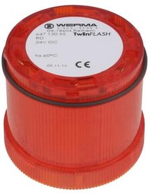 Фото 1/2 Led flashlight element, Ø 70 mm, red, 24 VDC, IP65