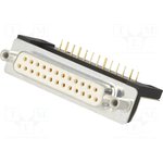 DTS25SYC/2M66UN, Разъем D-Sub; PIN: 25; гнездо; "мама"; на панель,на PCB; THT