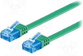 96297, Коммутационный шнур U/UTP 6a многопров Cu ПВХ зеленый Дл.кабеля 0,5м