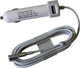 Автомобильная зарядка для ноутбука Apple MagSafe, 60W для A1181, A1278, A1342 (16.5V, 3.65A)