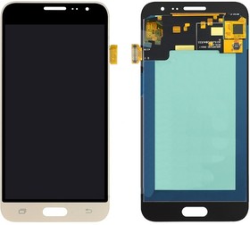 Дисплей (экран) в сборе с тачскрином для Samsung Galaxy J3 (2016) SM-J320F золотистый (Premium LCD)