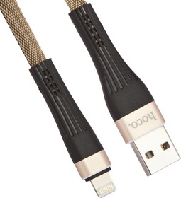 Фото 1/2 USB кабель HOCO U39 Slender Charging Data Cable для Apple (L=1,2M) (золотой/черный)