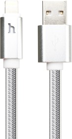 Фото 1/2 USB кабель HOCO UPL12 Metal Jelly Knitted Lightning Charging Cable (L=1,2M) (серебро)