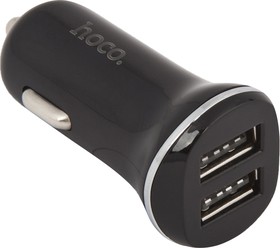 Фото 1/4 Автомобильная зарядка HOCO Z1 Car Charger Set (Micro) 2 USB выхода 2,1A черная