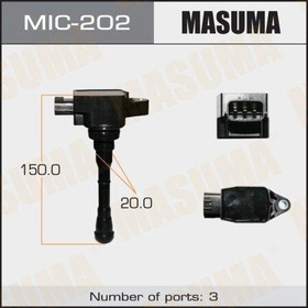 MIC-202, Катушка зажигания Nissan Juke 10-, Qashqai II (J11) 13-, X-Trail (T32) 13- (MR16DDT, MR20DD) MASUMA