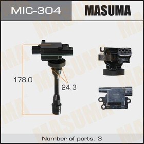 MIC-304, Катушка зажигания Mitsubishi Lancer (CK, CS) 96-, Colt 95-03 (4G92, 4G93) MASUMA