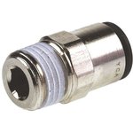 3175 16 17, LF3000 Series Straight Threaded Adaptor, R 3/8 Male to Push In 16 ...