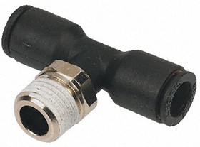 3198 16 17, LF3000 Series Tee Threaded Adaptor, Push In 16 mm to Push In 16 mm, Threaded-to-Tube Connection Style