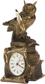 Настольные часы Ученый филин 41043/бронзовый