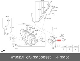 3510003BB0, ДРОССЕЛЬНАЯ ЗАСЛОНКА 3510003BB0