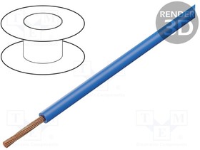 FLRY-B1.50-BL/1, Wire; FLRY-B; 1x1.5mm2; stranded; Cu; PVC; blue; 60V; Class: 5; 2.4mm