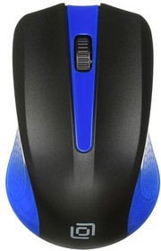 Фото 1/10 Мышь Оклик 485MW черный/синий оптическая (1000dpi) беспроводная USB для ноутбука (3but)