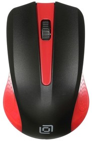Фото 1/10 Мышь Оклик 485MW черный/красный оптическая (1600dpi) беспроводная USB для ноутбука (3but)