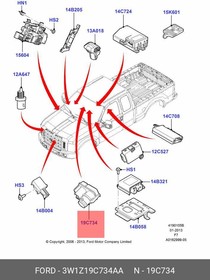 3W1Z-19C734-AA, 3W1Z-19C734-AA_Датчик управления температурой отопителя