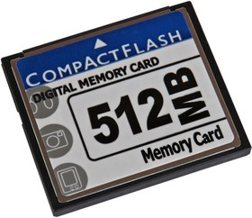 Фото 1/5 CF-IND-512MB, CF-IND CompactFlash Industrial 512 MB SLC Compact Flash Card