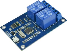 Фото 1/3 USB-RELAY02 Relay for Relay Control Card for Arduino, AVR, PIC, Raspberry Pi, TTL