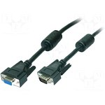 CV0004, Кабель, D-Sub 15pin HD гнездо, D-Sub 15pin HD вилка, черный