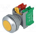 XB30-1O/C Y, Переключатель кнопочный 1 NC + NO 30мм желтый IP65 -20-60°C