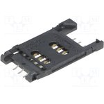 C707-10M006-049, Connector: for memory cards, SIM, with tilt holder, SMT, PIN: 6