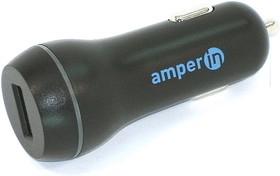 Фото 1/2 Автомобильная зарядка CCW1USB с одним USB выходом USB 5V 3.0A, 9V 2A, 12V 1.5A черный Amperin