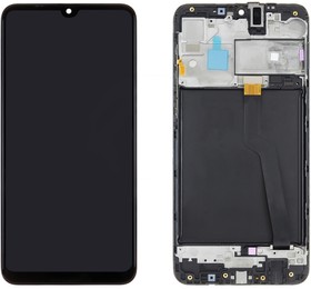 Дисплей (экран) в сборе с тачскрином для Samsung Galaxy A10 SM-A105FD, Galaxy M10 SM-M105FD черный с рамкой (Premium SC LCD)
