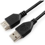 Кабель удлинитель USB2.0 Pro AM/AF, 1.8м, экран, черный, пакет CCP-USB2-AMAF-6