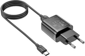 Фото 1/2 Зарядное устройство BOROFONE BA52A Gamble 1xUSB, 2.1А + кабель Type-C, 1м (черный)
