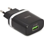 6931474716255, Зарядное устройство Hoco 18Вт, 3А, QC3.0, 1хUSB, C12Q, черный, коробка