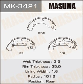 MK-3421, Колодки тормозные барабанные