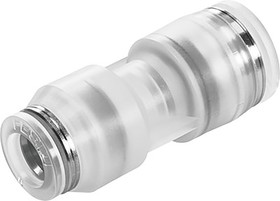 Фото 1/2 NPQP-D-Q8-Q6-FD-P10, NPQP Series Reducer Nipple, Push In 8 mm to Push In 6 mm, Tube-to-Tube Connection Style, 133097
