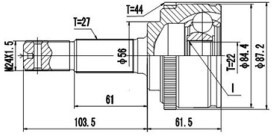 DCV841030, К-кт ШРУСа 512234, NISSAN PRIMERA P11 1.6 16V 09/96-, РКПП, С ABS.