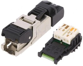 Фото 1/4 J00026A2001, MFP8 Series Male RJ45 Connector, Cable Mount, Cat6a, STP Shield