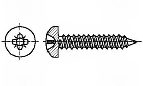 B5.5X19/BN14064, Винт, 5,5x19, Головка: цилиндрическая, Pozidriv, сталь, цинк