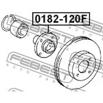 0182-120f, СТУПИЦА ПЕРЕДНЯЯ (TOYOTA COROLLA CE120/NZE12#/ZZE12# 2000-2008) FEBEST