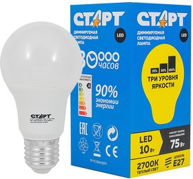 Фото 1/6 Светодиодная лампа LED-GLS-E27-10W27-DimStep