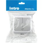 Выключатель Intro Atlantic 5-105-03 двойной с подсветкой, 10А-250В, IP54 ...