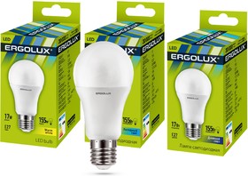 Ergolux LED-A60-17W-E27-3K (Эл.лампа светодиодная ЛОН 17Вт E27 3000K 180-240В)