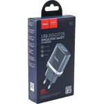 Блок питания (сетевой адаптер) HOCO N1 Ardent 1xUSB, 2.4А, LED черный