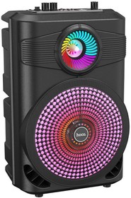 Фото 1/5 Bluetooth колонка HOCO BS46 Mature BT5.0, 10W, AUX/TWS/FM/microSD/USB, RGB + микрофон (черный)