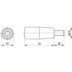 Конусная ручка с наружной резьбой EMES BSC211020