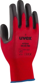 6096308, Unipur 6639 RD Red Polyamide General Purpose Work Gloves, Size 8, Medium, Polyurethane Coating