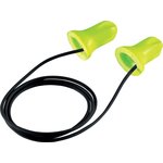 2112 101, Hi-com Series Black, Yellow Disposable Corded Ear Plugs, 24dB Rated, 100 Pairs