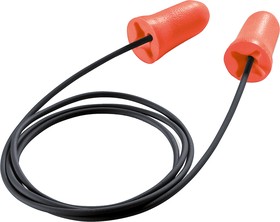 2112 012, com4-fit Series Black, Orange Disposable Corded Ear Plugs, 33dB Rated, 100 Pairs
