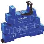 93.02.0.240, 93 250V ac DIN Rail Relay Socket, for use with 41 Series