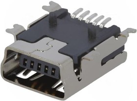 Фото 1/2 934, Гнездо, USB B mini, на PCB, SMT, PIN: 5, горизонтальный, USB 2.0