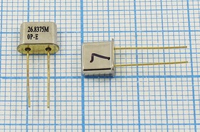 Резонатор кварцевый 26.8375МГц в миниатюрном корпусе UM5, 1-ая гармоника, без нагрузки; 26837,5 \UM5\S\ 10\ 30/-40~85C\\1Г (26.8375M 0P-E)