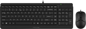 Фото 1/10 Клавиатура + мышь A4Tech Fstyler F1512 клав:черный мышь:черный USB (F1512 BLACK)