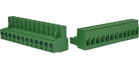 Разъём на кабель KLR2GK-5.0-12P 10P/12A/320V/2.5mm2/ RM5.0mm/Зелёный (НУ=50шт)