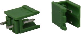 Разъём на печатную плату KLR2GV-5.0-02P 2P/10A/320V/ RM5.0mm/Зелёный (НУ=100шт)