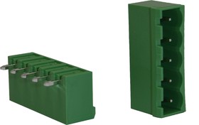 Разъём на печатную плату KLR2GRC-5.08-05P 5P/10A/320V/ RM5.08mm/Зелёный (НУ=50шт)
